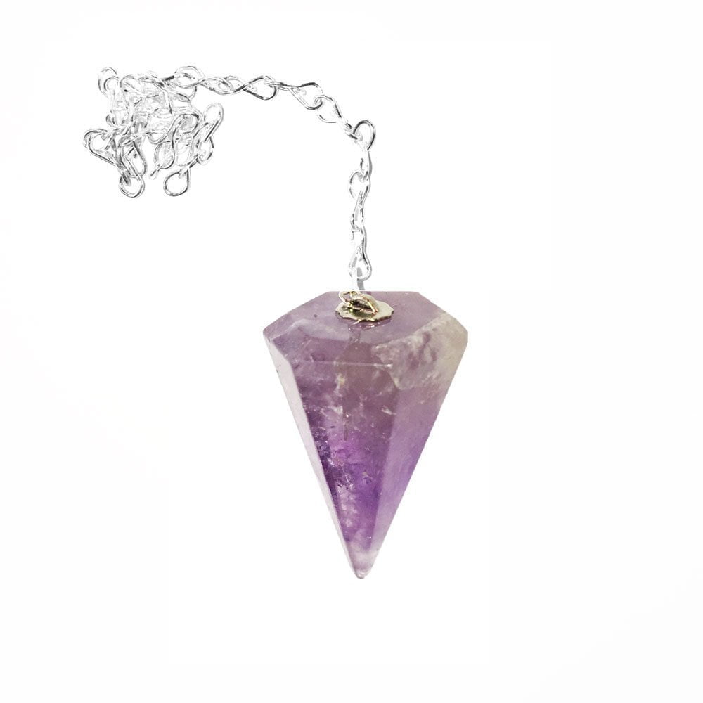 pendule amethyste hexagonal