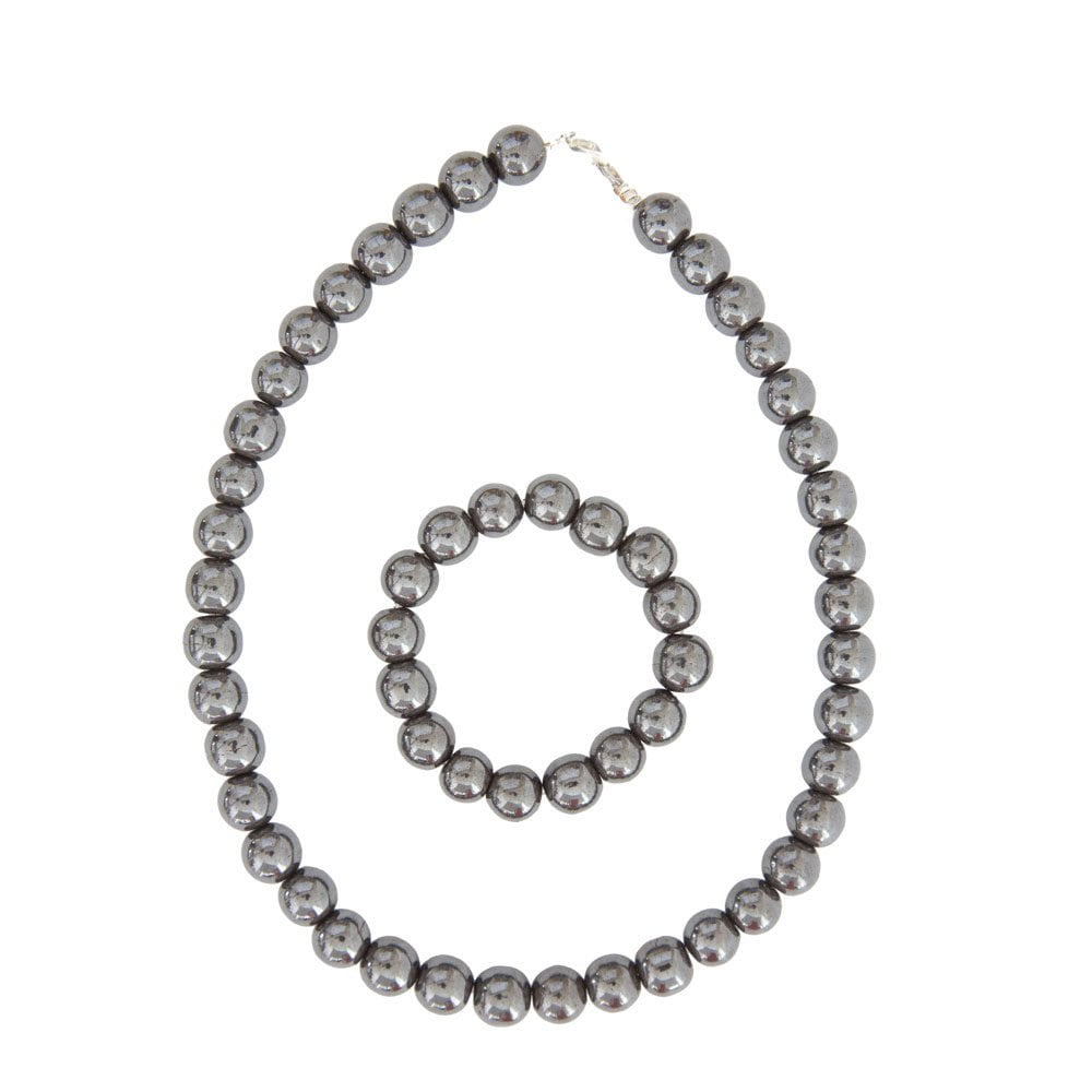 Lot De 4 Perles En Hématite 12mm - Boules De Pierre Naturelle