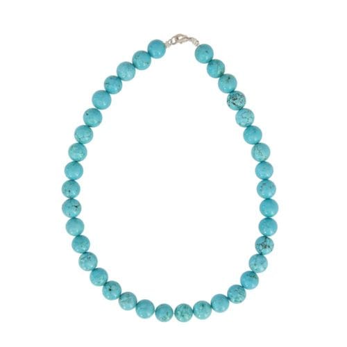 collier turquoise pierres boules 12mm