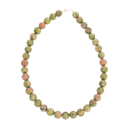 collier unakite pierres boules 12mm
