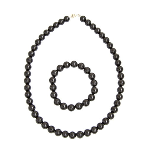 coffret agate noire pierres boules 10mm