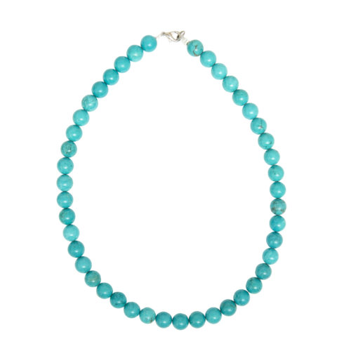 collier turquoise pierres boules 10mm