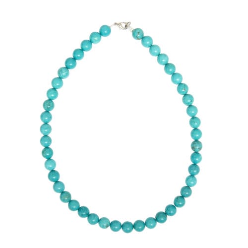 collier turquoise pierres boules 10mm