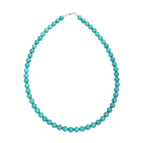 collier turquoise pierres boules 8mm