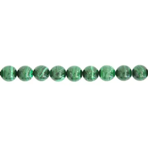 fil malachite pierres boules 10mm
