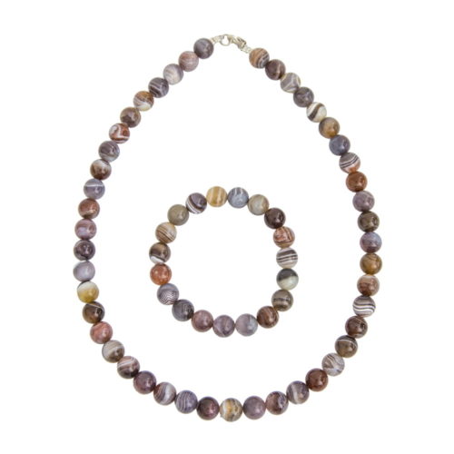 coffret agate du botswana pierres boules 10mm
