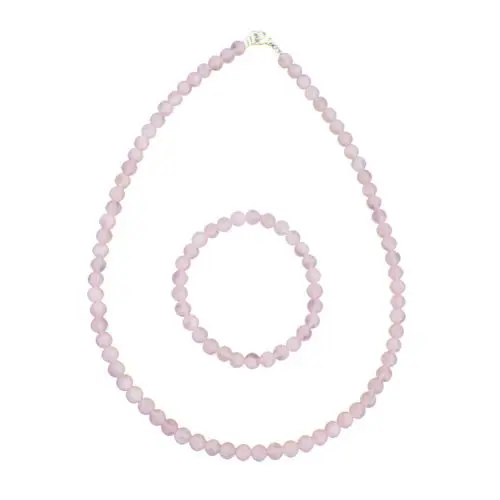 coffret quartz rose pierres boules 6mm