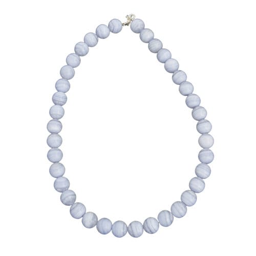 collier calcédoine pierres boules 12mm