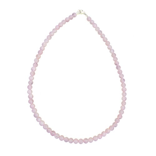 collier quartz rose pierres boules 6mm