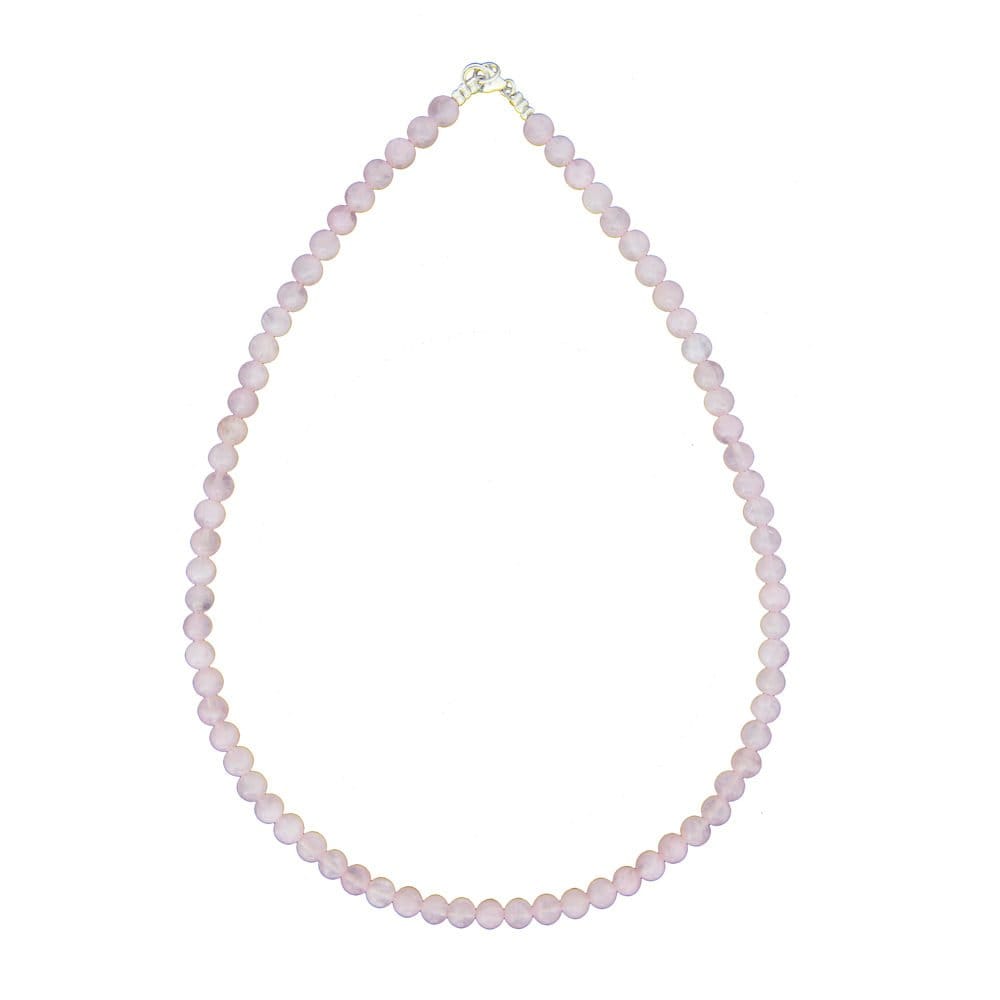 collier quartz rose pierres boules 6mm