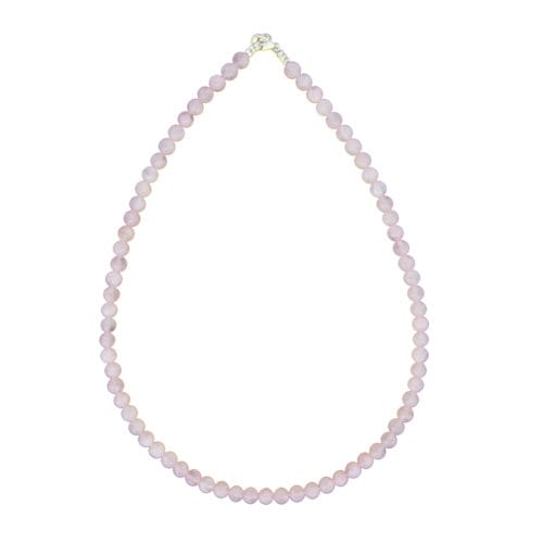 collier quartz rose pierres boules 6mm