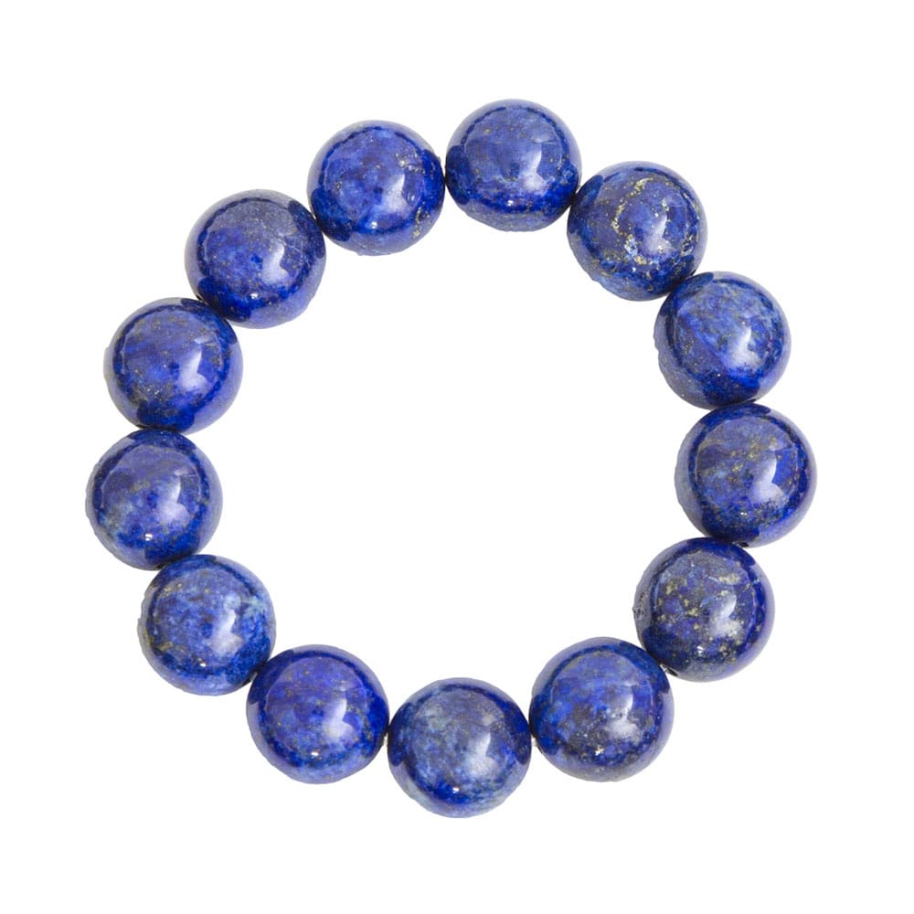 bracelet lapis lazuli pierres boules 14mm france minéraux