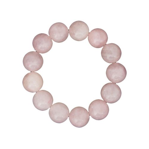 bracelet quartz rose pierres boules 14mm