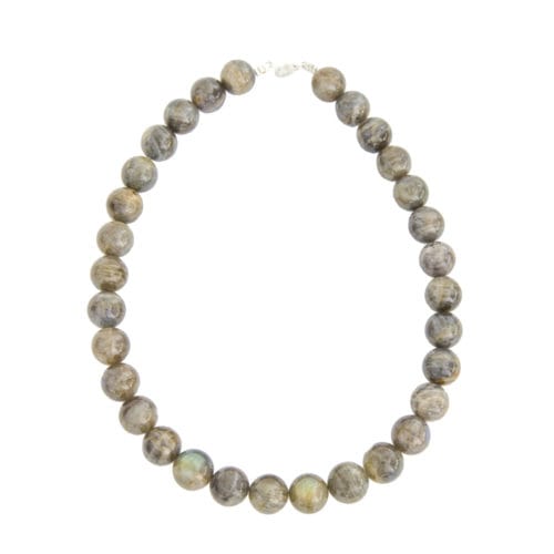 collier labradorite pierres boules 14mm