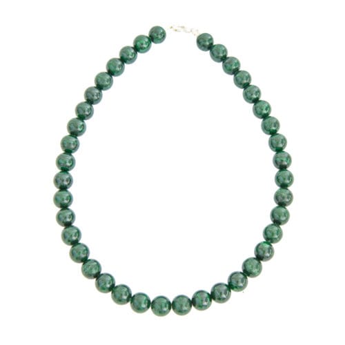 collier malachite pierres boules 12mm