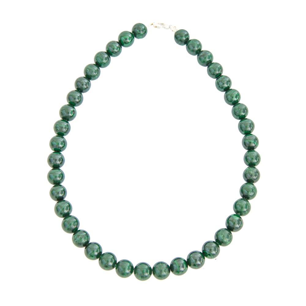 collier malachite pierres boules 12mm