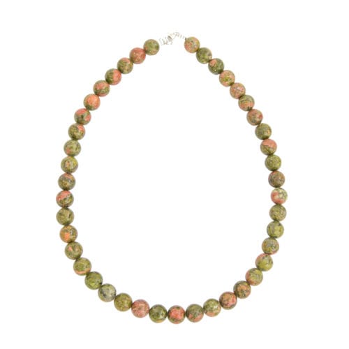 collier unakite pierres boules 10mm