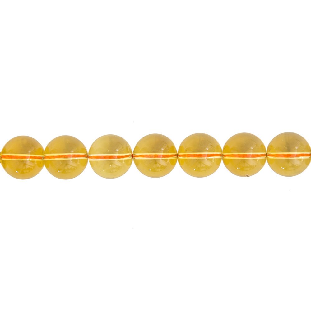 fil citrine pierres boules 14mm