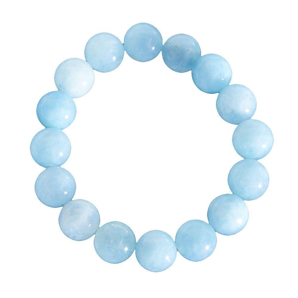 Pulsera Aguamarina – Piedras bolas 12mm