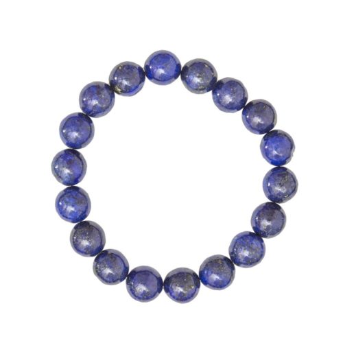 bracelet lapis lazuli pierres boules 10mm