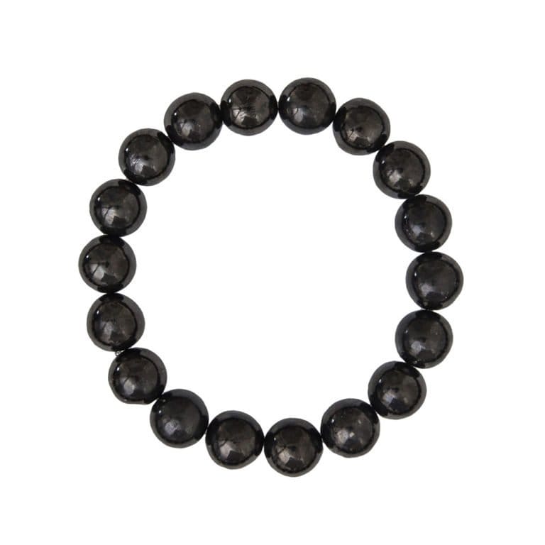 Bracelet En Shungite Noire Naturelle - Boules De 8mm, Marque Coco Papaya, Neuf Avec étiquette