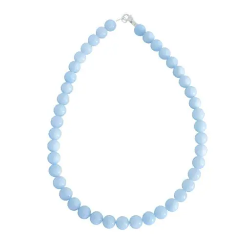 collier aigue marine pierres boules 10mm