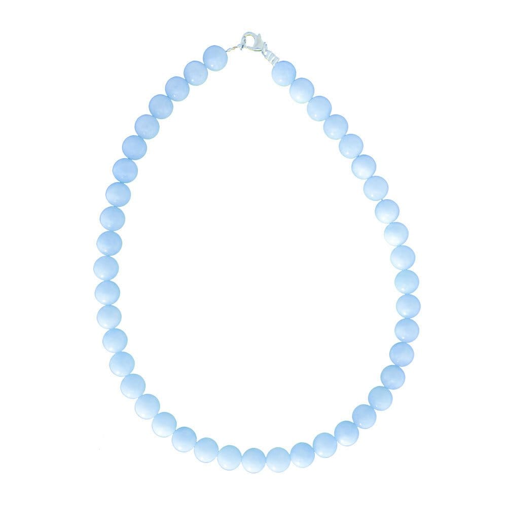 collier aigue marine pierres boules 10mm
