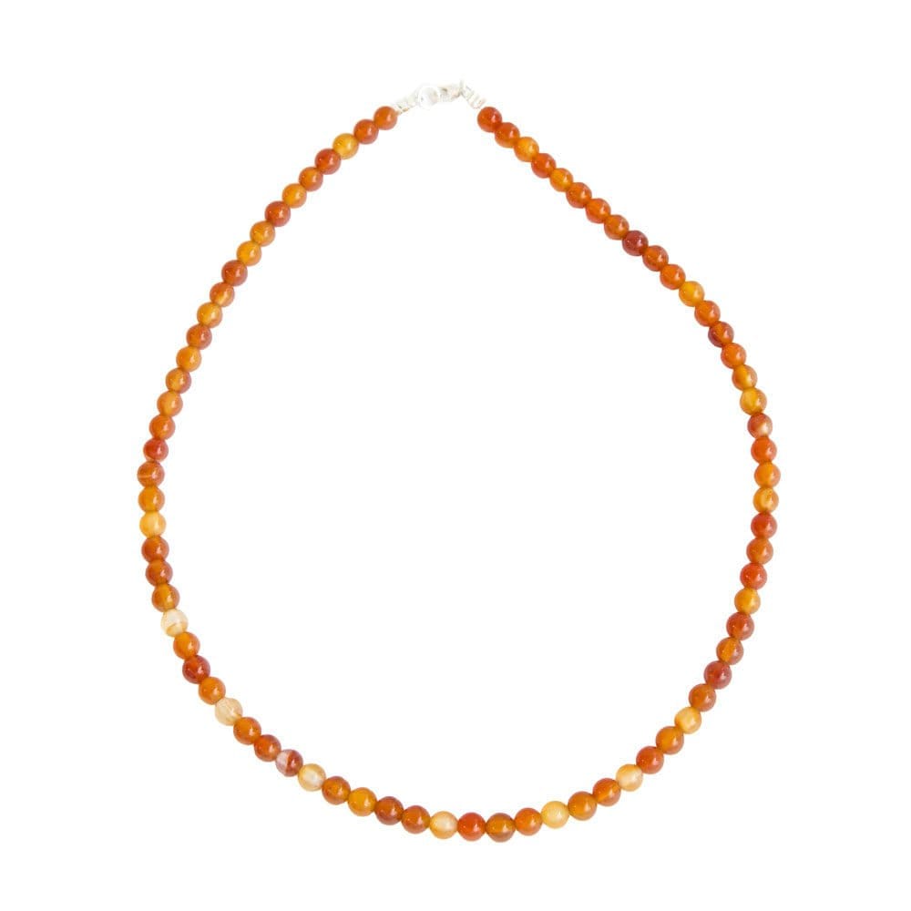 collier cornaline pierres boules 6mm