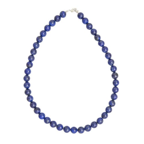collier lapis lazuli pierres boules 10mm