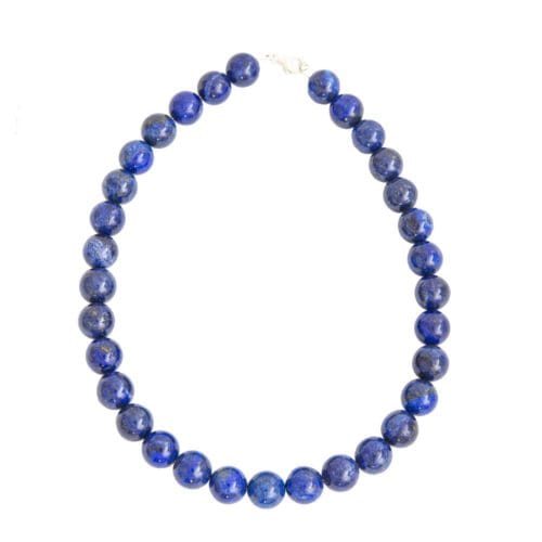 collier lapis lazuli pierres boules 14mm