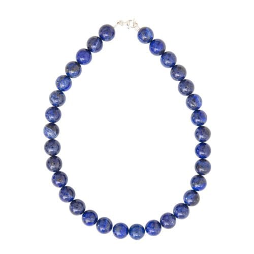 collier lapis lazuli pierres boules 14mm