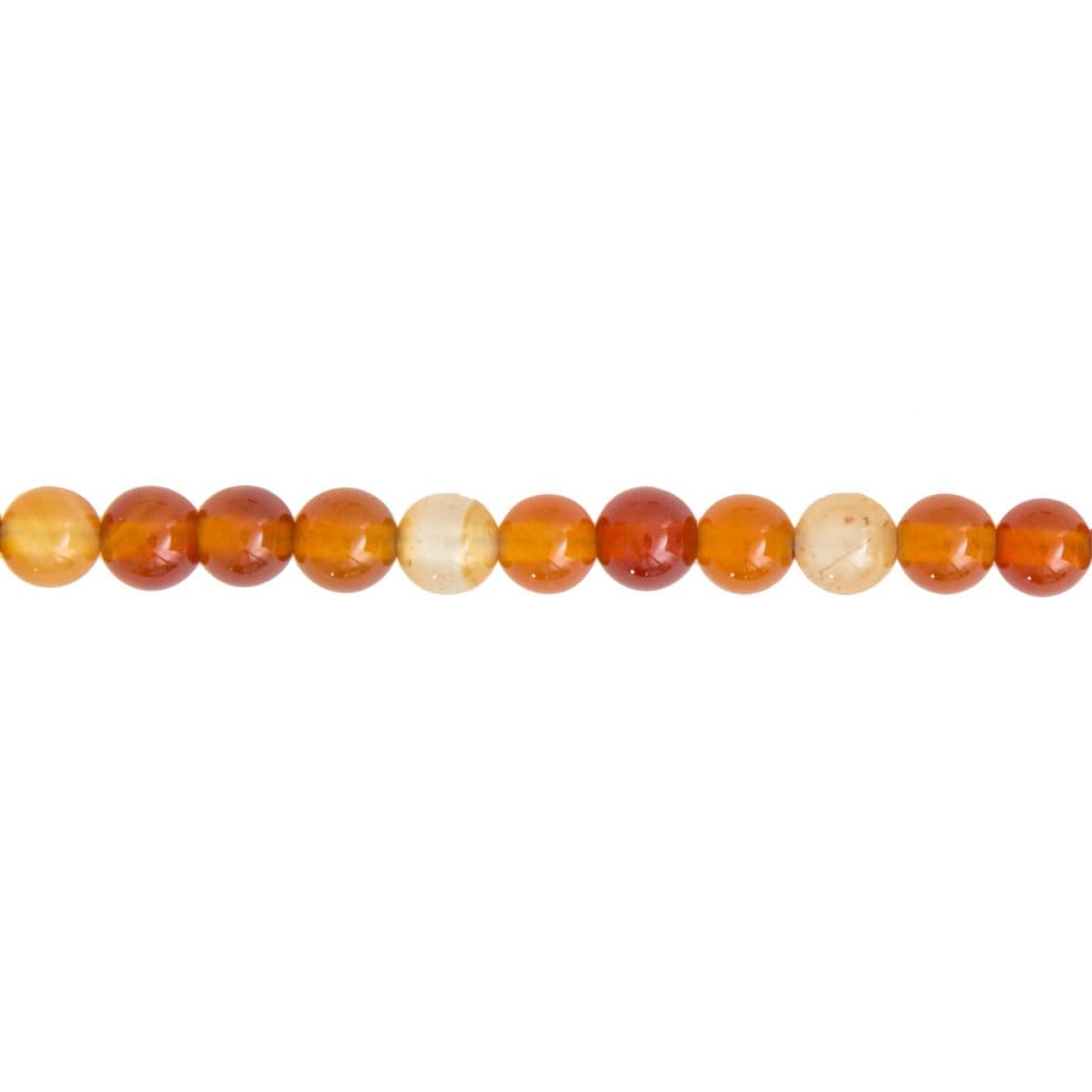 Fil Cornaline – Pierres boules 6mm