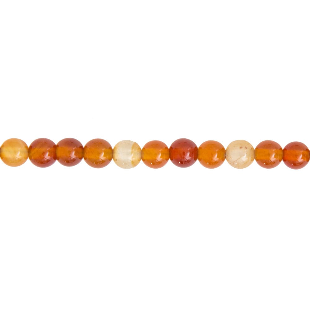 fil cornaline pierres boules 6mm