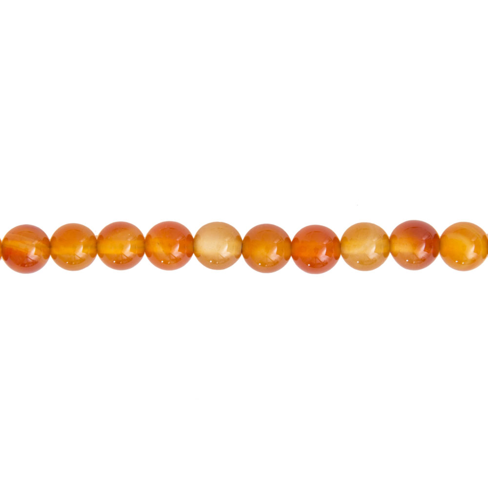 fil cornaline pierres boules 8mm