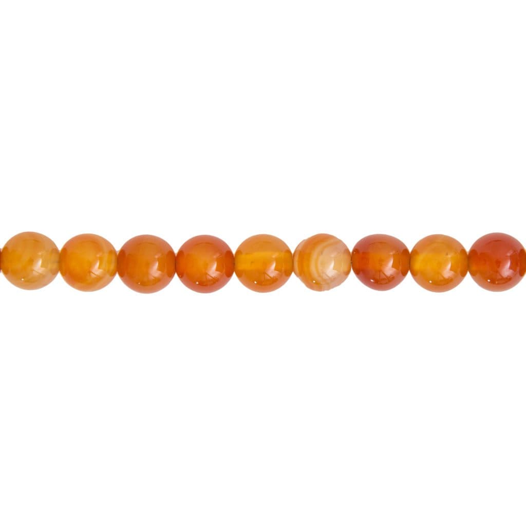 Fil Cornaline – Pierres boules 10mm