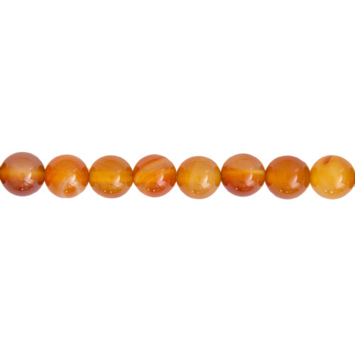 fil cornaline pierres boules 12mm