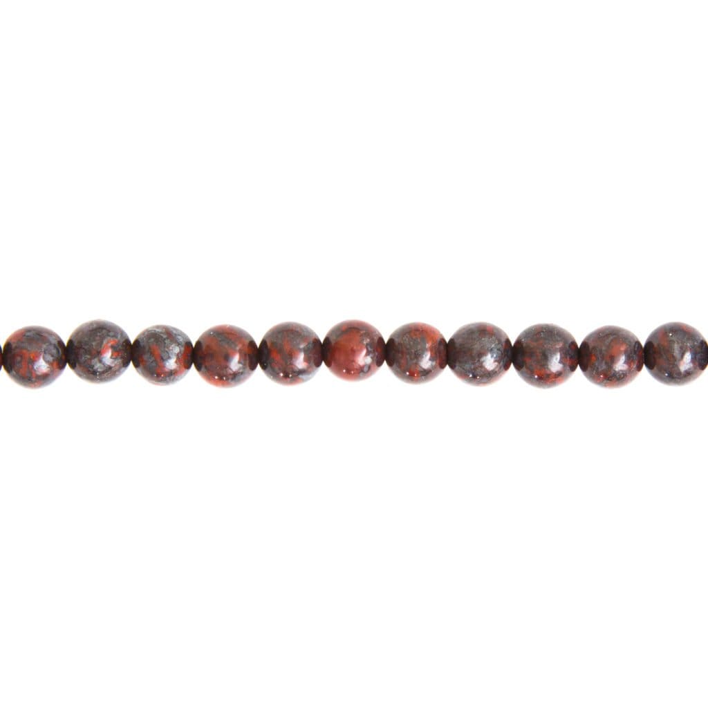 Fil Jaspe bréchique – Pierres boules 6mm