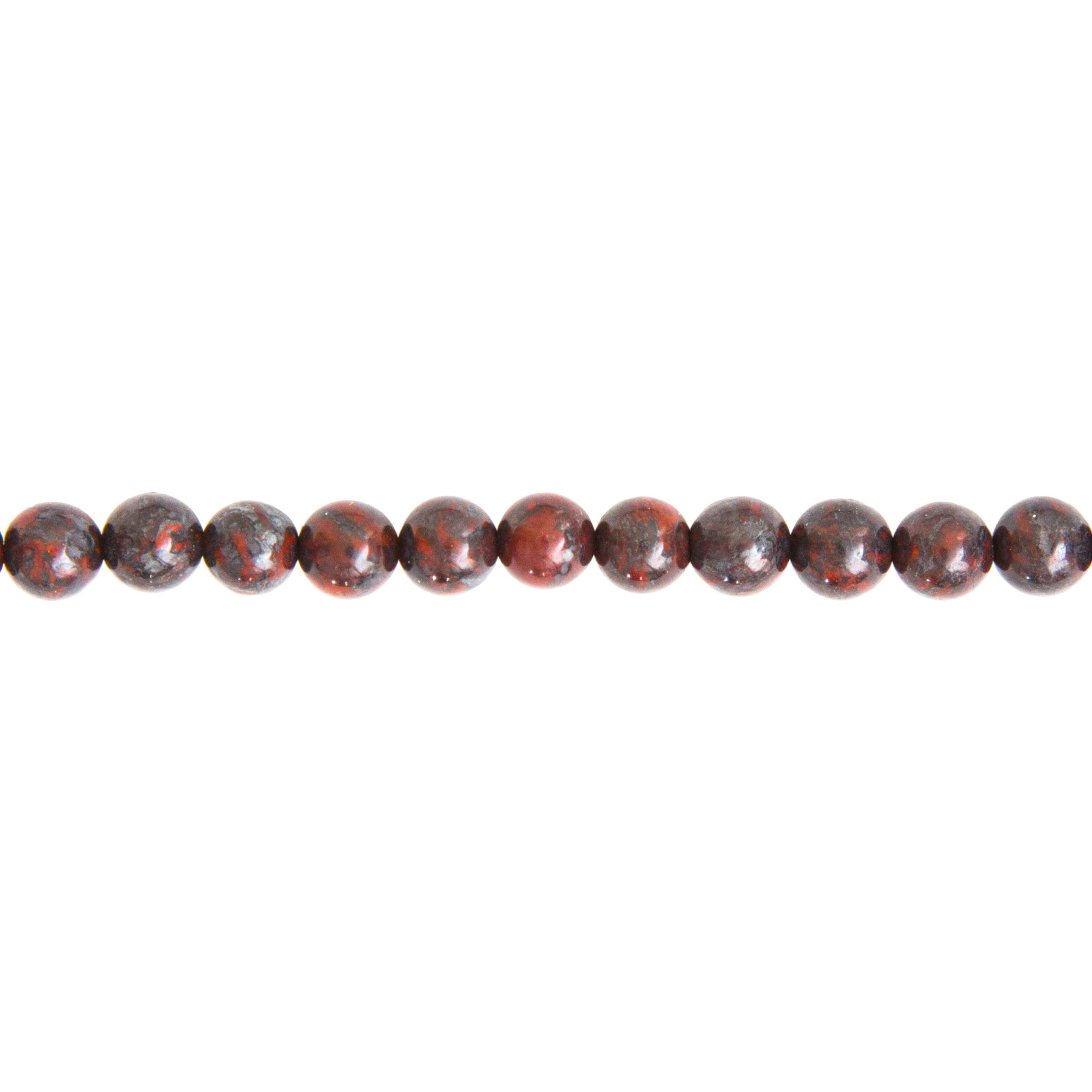 fil jaspe bréchique pierres boules 6mm