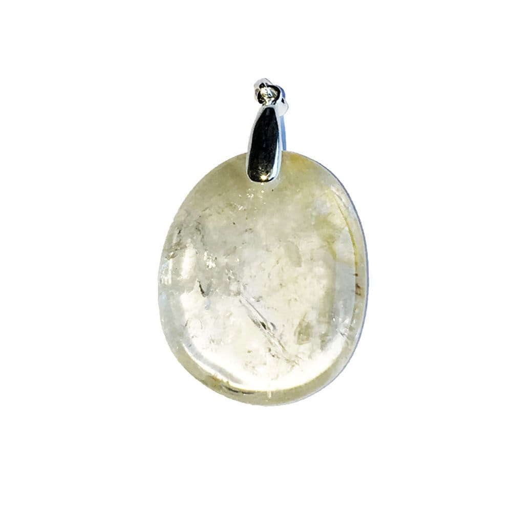 pendentif citrine pierre plate