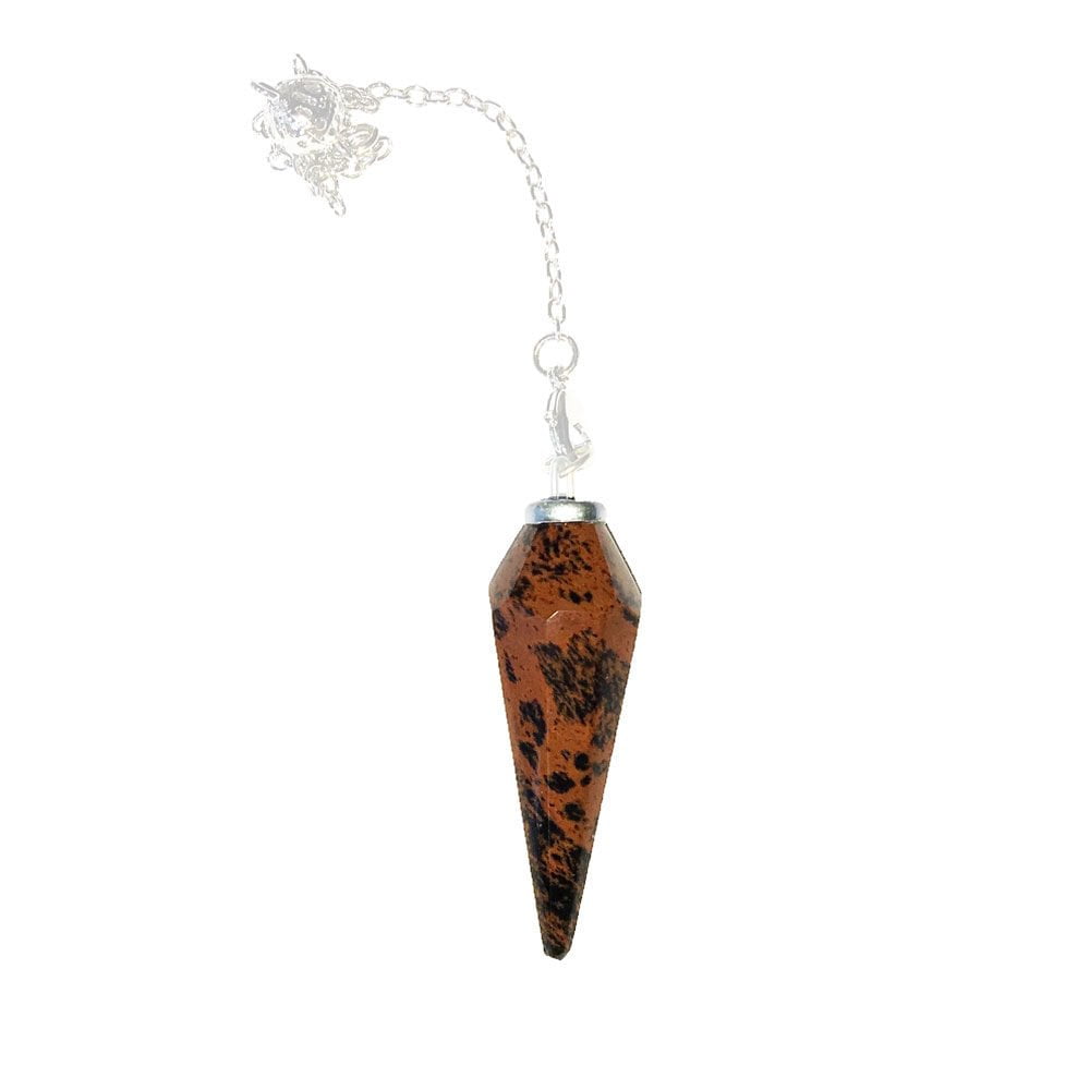 pendule obsidienne acajou cone