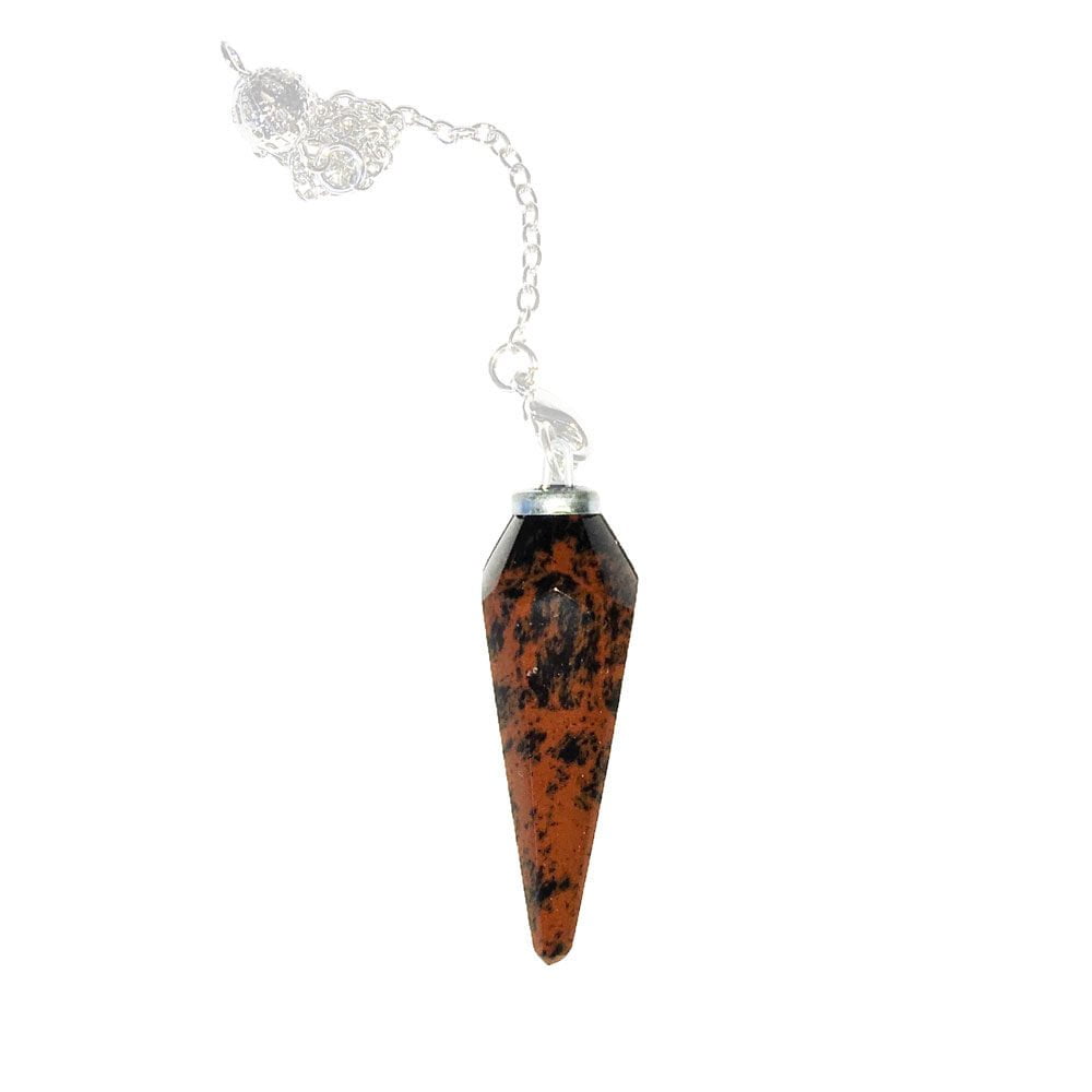 pendule obsidienne acajou cone