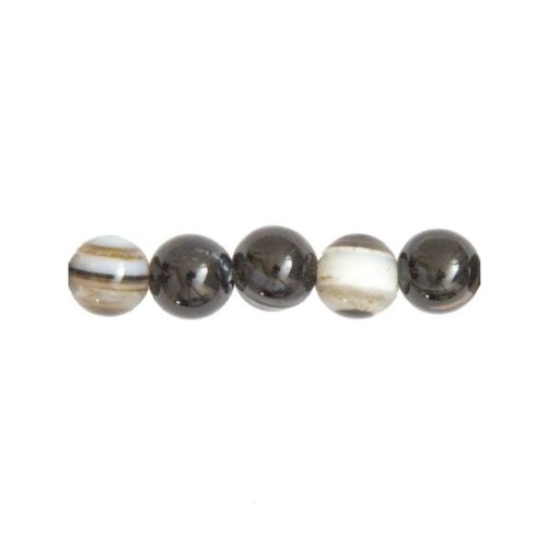 perles agate zonée noire