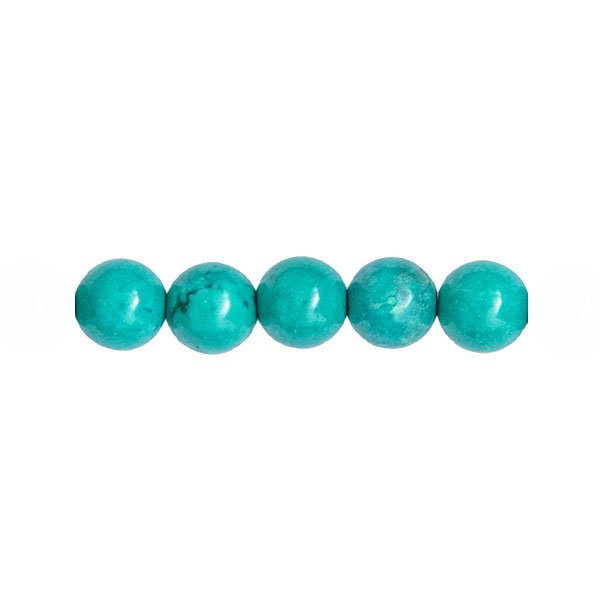 Lot de 10 perles de turquoise rondes en pierre naturelle 6 mm. - Un grand  marché