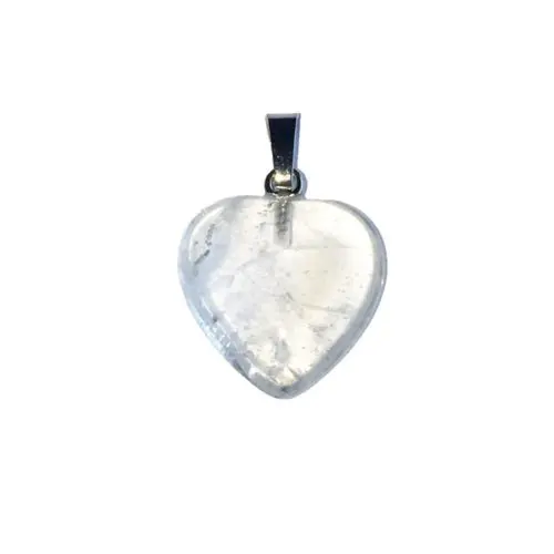 pendentif cristal de roche petite coeur