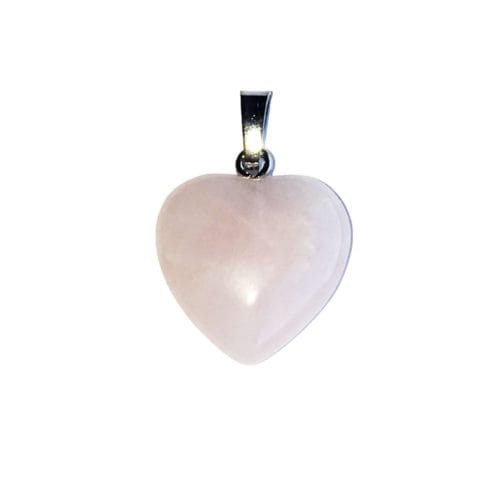 colgante cuarzo rosa pequeño corazón