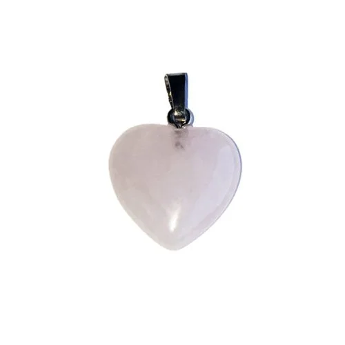 pendentif quartz rose petit coeur