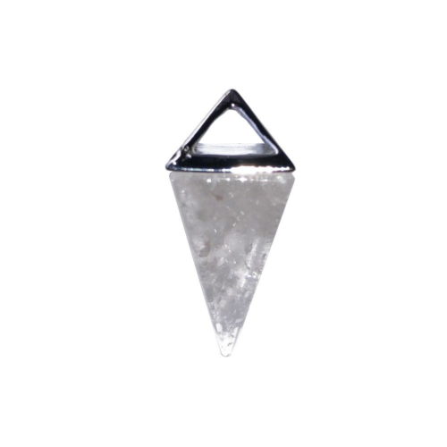 pendentif cristal de roche pyramide argent