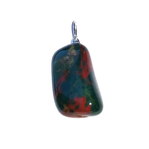 pendentif jaspe héliotrope pierre roulée