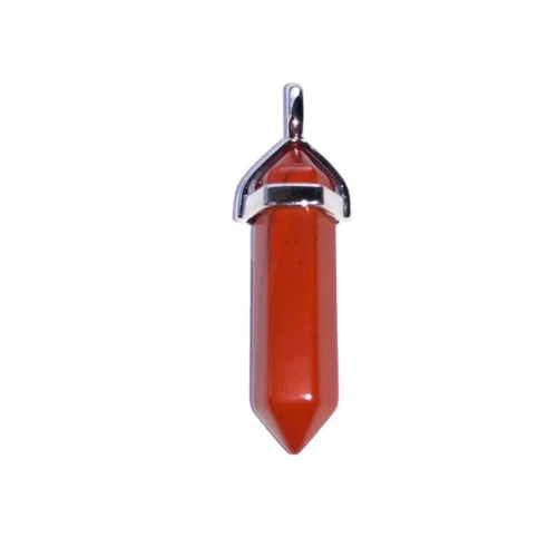 pendentif jaspe rouge pointe