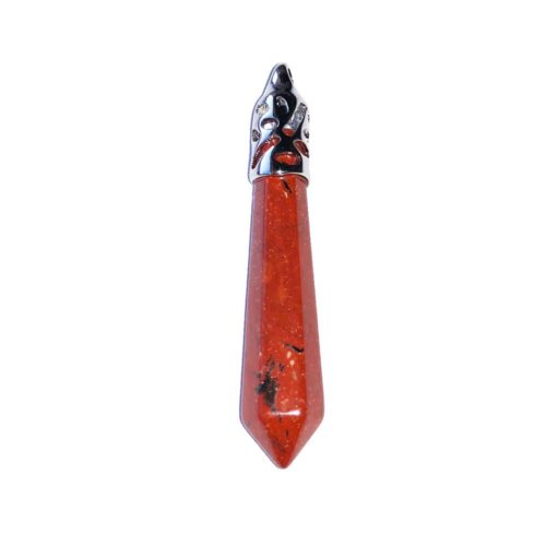 pendentif jaspe rouge pointe longue